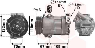 Van Wezel 1700K408 - Kompressori, ilmastointilaite inparts.fi