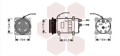 Van Wezel 1700K064 - Kompressori, ilmastointilaite inparts.fi