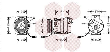 Van Wezel 1700K034 - Kompressori, ilmastointilaite inparts.fi