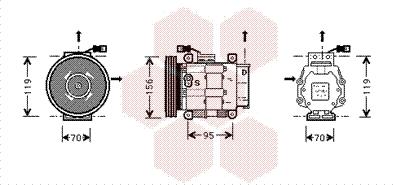 Van Wezel 1700K031 - Kompressori, ilmastointilaite inparts.fi