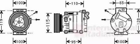 Van Wezel 1700K033 - Kompressori, ilmastointilaite inparts.fi