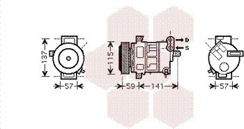 Van Wezel 1700K333 - Kompressori, ilmastointilaite inparts.fi