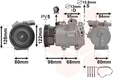 Van Wezel 8300K192 - Kompressori, ilmastointilaite inparts.fi