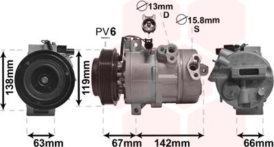 Van Wezel 8300K216 - Kompressori, ilmastointilaite inparts.fi