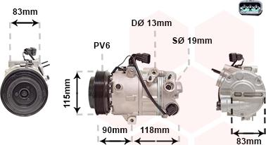 Van Wezel 8300K284 - Kompressori, ilmastointilaite inparts.fi