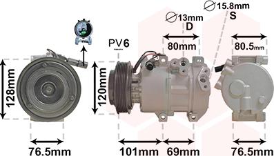 Van Wezel 8301K703 - Kompressori, ilmastointilaite inparts.fi