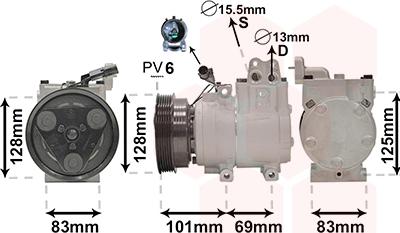 Van Wezel 8200K159 - Kompressori, ilmastointilaite inparts.fi