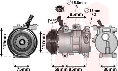 Van Wezel 8200K319 - Kompressori, ilmastointilaite inparts.fi