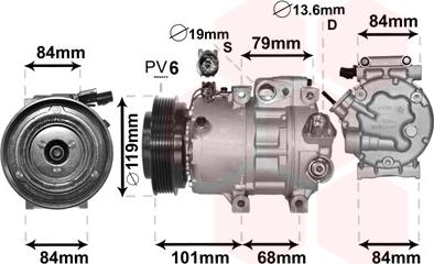 Van Wezel 8200K374 - Kompressori, ilmastointilaite inparts.fi