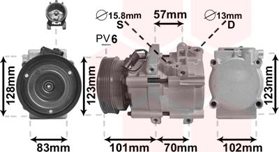 Van Wezel 8200K209 - Kompressori, ilmastointilaite inparts.fi