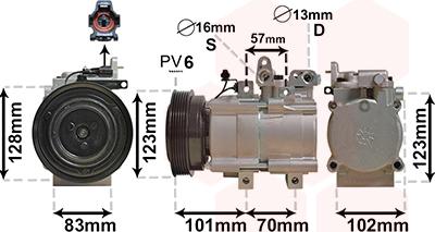 Van Wezel 8200K219 - Kompressori, ilmastointilaite inparts.fi