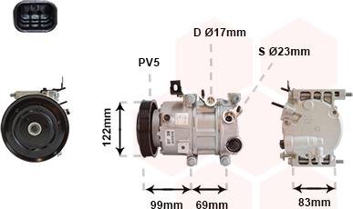 Van Wezel 8201K717 - Kompressori, ilmastointilaite inparts.fi