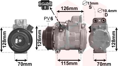 Van Wezel 3000K087 - Kompressori, ilmastointilaite inparts.fi