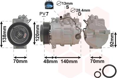 Van Wezel 3000K393 - Kompressori, ilmastointilaite inparts.fi