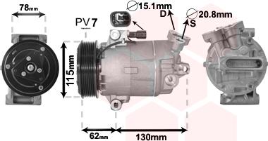 Van Wezel 3300K386 - Kompressori, ilmastointilaite inparts.fi