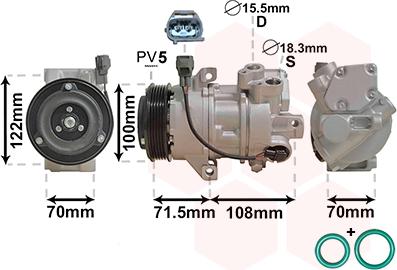 Van Wezel 3200K249 - Kompressori, ilmastointilaite inparts.fi