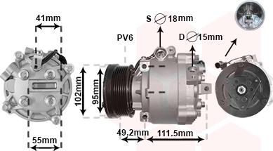 Van Wezel 3201K701 - Kompressori, ilmastointilaite inparts.fi