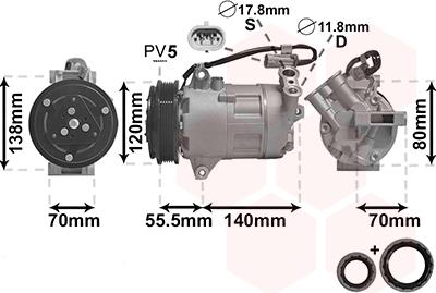 Van Wezel 3700K498 - Kompressori, ilmastointilaite inparts.fi