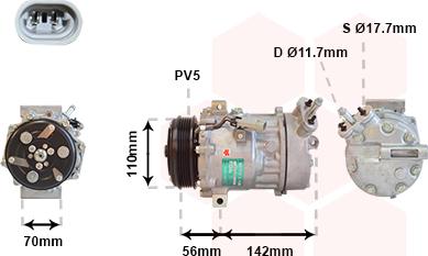 Van Wezel 3700K449 - Kompressori, ilmastointilaite inparts.fi