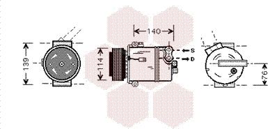 Van Wezel 3700K451 - Kompressori, ilmastointilaite inparts.fi