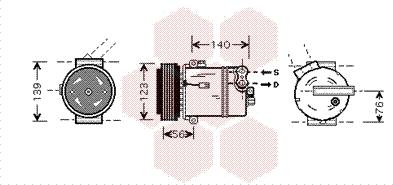 Van Wezel 3700K463 - Kompressori, ilmastointilaite inparts.fi