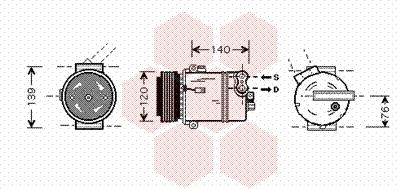 Van Wezel 3700K409 - Kompressori, ilmastointilaite inparts.fi