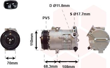 Van Wezel 3700K418 - Kompressori, ilmastointilaite inparts.fi