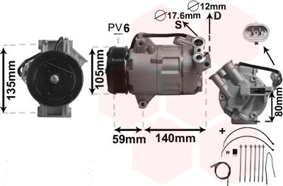 Van Wezel 3700K437 - Kompressori, ilmastointilaite inparts.fi