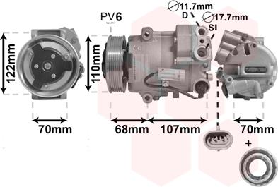 Van Wezel 3700K594 - Kompressori, ilmastointilaite inparts.fi