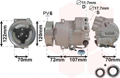 Van Wezel 3700K595 - Kompressori, ilmastointilaite inparts.fi