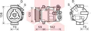 Van Wezel 3700K579 - Kompressori, ilmastointilaite inparts.fi