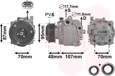 Van Wezel 3700K659 - Kompressori, ilmastointilaite inparts.fi