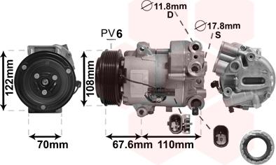 Van Wezel 3700K605 - Kompressori, ilmastointilaite inparts.fi