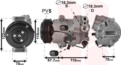 Van Wezel 3700K608 - Kompressori, ilmastointilaite inparts.fi