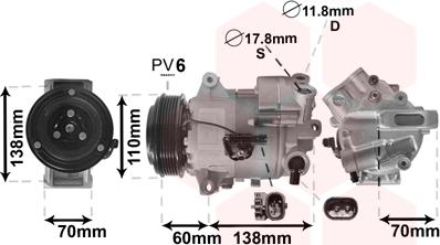 Van Wezel 3700K616 - Kompressori, ilmastointilaite inparts.fi