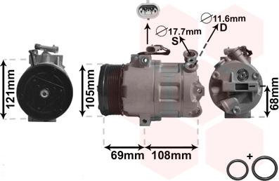 Van Wezel 3700K358 - Kompressori, ilmastointilaite inparts.fi