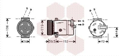 Van Wezel 3700K318 - Kompressori, ilmastointilaite inparts.fi