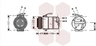 Van Wezel 3700K373 - Kompressori, ilmastointilaite inparts.fi