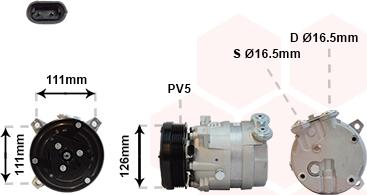 Van Wezel 3700K280 - Kompressori, ilmastointilaite inparts.fi