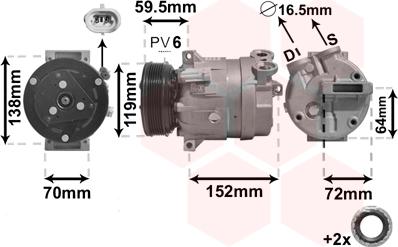 Van Wezel 3700K279 - Kompressori, ilmastointilaite inparts.fi