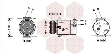 Van Wezel 3700K273 - Kompressori, ilmastointilaite inparts.fi