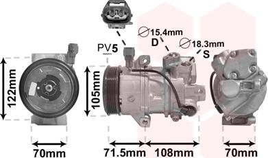 Van Wezel 2900K008 - Kompressori, ilmastointilaite inparts.fi