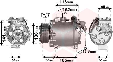 Van Wezel 2500K263 - Kompressori, ilmastointilaite inparts.fi