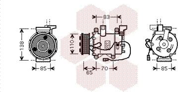 Van Wezel 2500K207 - Kompressori, ilmastointilaite inparts.fi