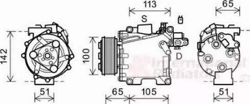 Van Wezel 2500K278 - Kompressori, ilmastointilaite inparts.fi