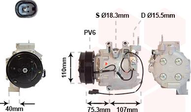 Van Wezel 2500K700 - Kompressori, ilmastointilaite inparts.fi