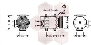 Van Wezel 2100K047 - Kompressori, ilmastointilaite inparts.fi