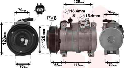 Van Wezel 2100K068 - Kompressori, ilmastointilaite inparts.fi