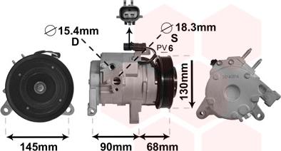 Van Wezel 2100K133 - Kompressori, ilmastointilaite inparts.fi