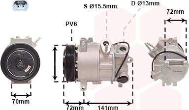 Van Wezel 2101K001 - Kompressori, ilmastointilaite inparts.fi